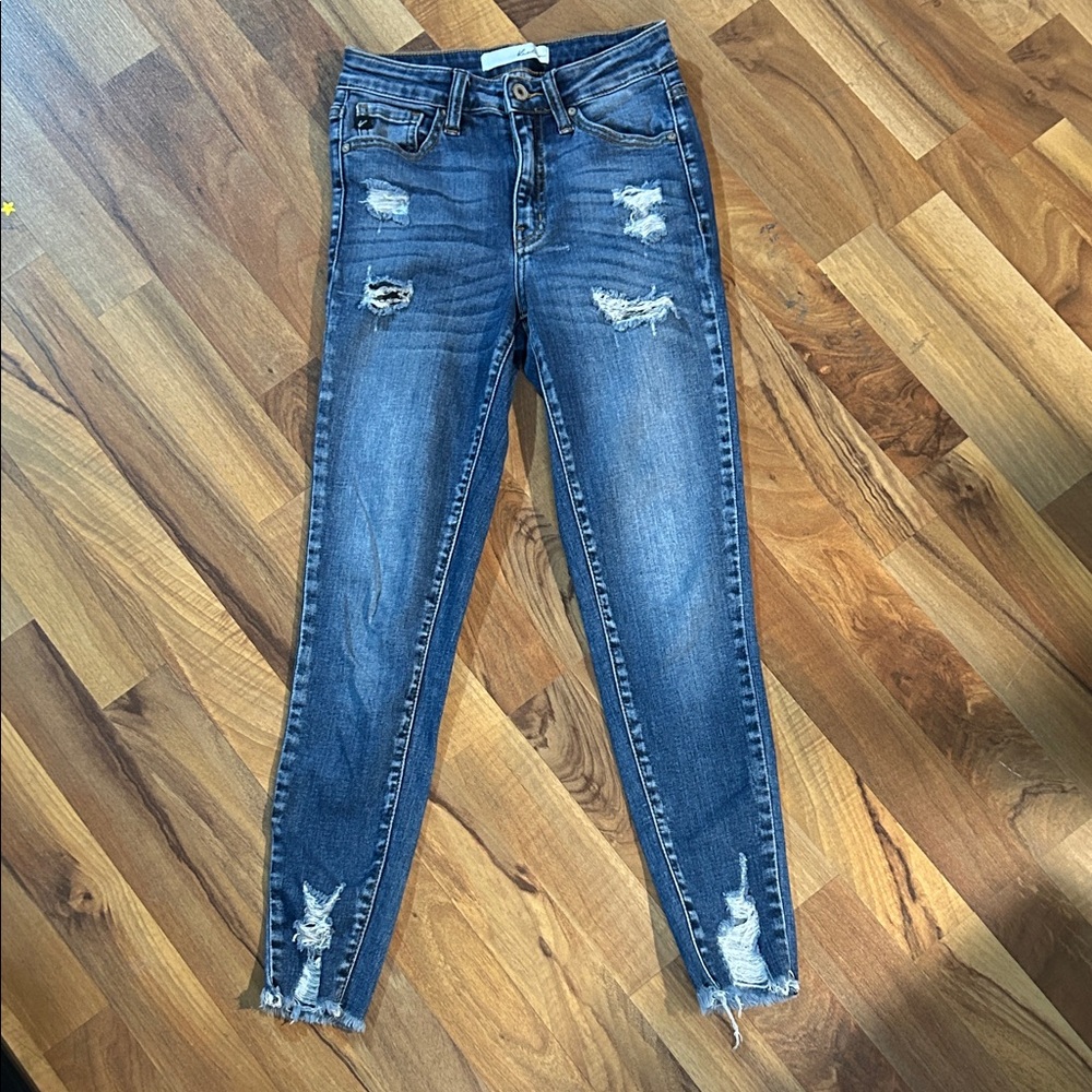 KanCan Dark Blue Distressed Skinny Jeans